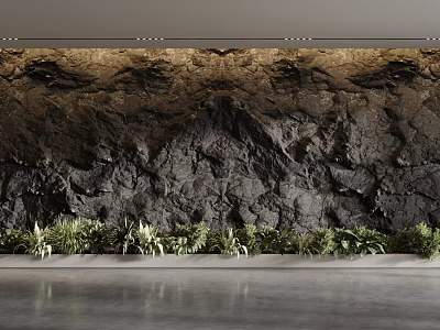 Modern rock background wall 3d model