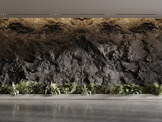 Modern rock background wall 3d model