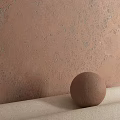 Brown Textured Wall Component With Round Sphere On Light Platform