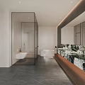 Modern Minimalist Bathroom Interior Design With Glass Shower Enclosure Free Standing Bathtub And Marble Countertop