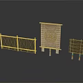 Decorative Scene Components With Metal Grid Fence Fabric Panel And Lattice Screen