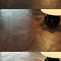 Wooden Flooring in Various Patterns Herringbone Parquet and Different Warm Wood Tones for Interior