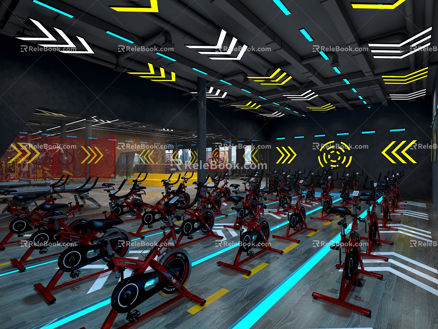 Industrial wind gym spinning 3d model