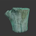 Natural Wooden Stump Planter With Green Plant Growth And Rustic Texture