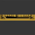 Scenic Golden Gothic Arch With Pointed Spires Decorative Details And Reflection On Black Background