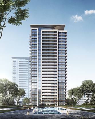 Modern Residential Building Renheng High-rise Residential Building 3d model