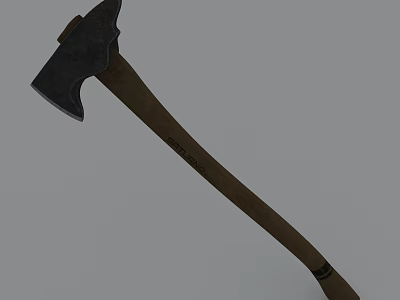 Traditional Axe Crafted with Wooden Handle and Sharp Metal Head for Outdoor Use 3d model