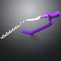 Purple Organ Structure With Hair Follicles And DNA Strand 3D Rendering