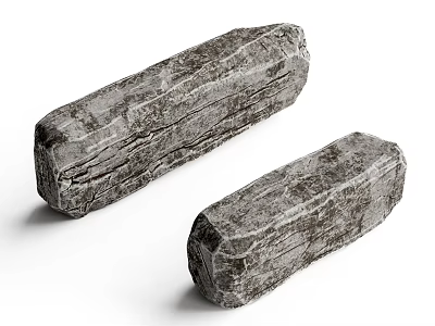 Two Natural Rustic Stools With Textured Wooden Surface For Home Decor 3d model