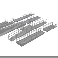 Garden Ornaments Featuring Various Metal Railing Designs And Decorative Shelves For Outdoor Use