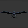 Game Movie Character Blue Purple Winged Spiked Dragon Detailed Design