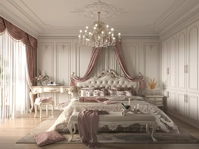 Colorful Kids Bedroom Interior With Study Desk Toy Storage And Cartoon Wall Art 3d model