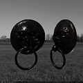 Vintage Metal Hardware Tools Lion Head Door Knockers With Ornate Design
