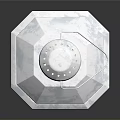 Modern Silver Metal Lantern With Octagonal Shape And Open Framework