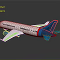 Sleek White Passenger Plane With Blue Red Tail Row Of Windows And Shiny Wings