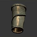 Copper Colored Weapon Handguards Featuring Textured Surface And Reflections On Gray Gradient Background