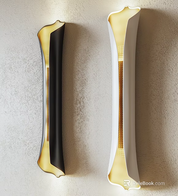Modern Stylish Wall Lamp With Gold Black Accents And Curved Design For Interior Wall Decor 3d model 