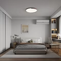Modern Bedroom Interior Design With Beige Headboard Nightstands Table Lamps And Curtains