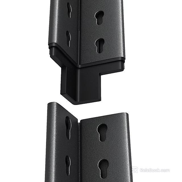 High Quality Black Metal Hinges With Hole Design For Furniture Connection Components 3d model 