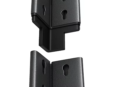 High Quality Black Metal Hinges With Hole Design For Furniture Connection Components 3d model
