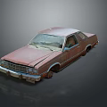 Rusted Old Sedan With Worn Exterior And Vintage Design Features