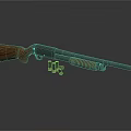 Classic Hunting Shotgun With Wooden Stock Silver Barrel And Ammunition Shells