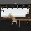 Hotel Public Lounge Area Featuring Wooden Beamed Ceiling Stone Walls And Panoramic Mountain Landscape View