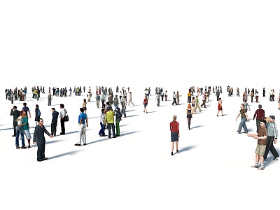 Characters Crowd Square Characters Crowd Many people 3d model