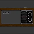 Vintage Retro Wooden Speaker With Brand Logo And Control Panel Knobs