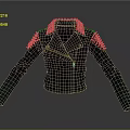 Black Leather Biker Jacket with Spiked Lapel and Sleeves for Edgy Fashion