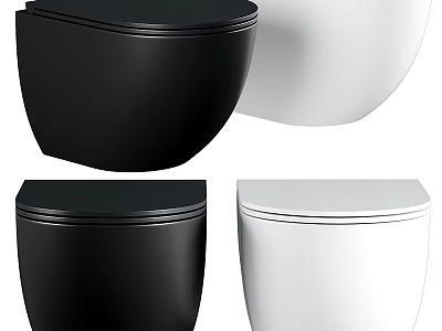 Modern Black and White Toilet Designs With Sleek Styles For Bathroom 3d model