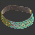 Elegant Golden Headband With Intricate Patterns And Red Gemstones For Daily Use