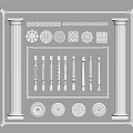 European-style carved line lamp panel 3d model