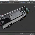 White Terex Utility Truck With Mechanical Arm And Service Equipment 3d model