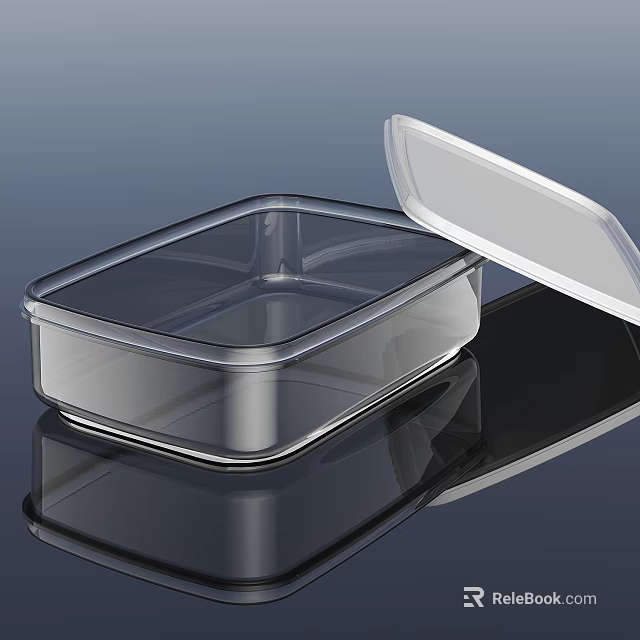 Transparent Square Tableware Set With Lids For Food Storage Containers And Reusable Design 3d model 