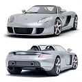 Silver Porsche Carrera GT Front And Rear Views