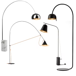 Modern floor lamp combination 3d model