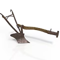 Industrial Equipment Antique Metal Plow With Wooden Handle And Traditional Design