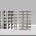 Minimalist Room Dividers With Different Geometric Square Triangle Rectangle Cutout Patterns 3d model