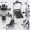 Fitness Equipment Bedding Rack Treadmill Spinning Rowing Machine 3d model