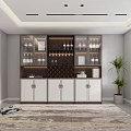 Modern Wine Cabinet With Glass Doors White Cabinet Doors Wine Bottles And Glassware In Interior