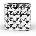 Modern Transparent Sofa Stool With Diamond Pattern Geometric Design For Living Room 3d model