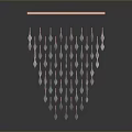 Elegant Modern Chandelier With Orange Frame And Crystal Droplet Pendants