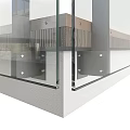 Modern Glass Railing Design With Wooden Deck And Metal Frame For Balcony