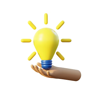 Modern Light Bulb Small Gesture Cartoon Light Bulb 3d model