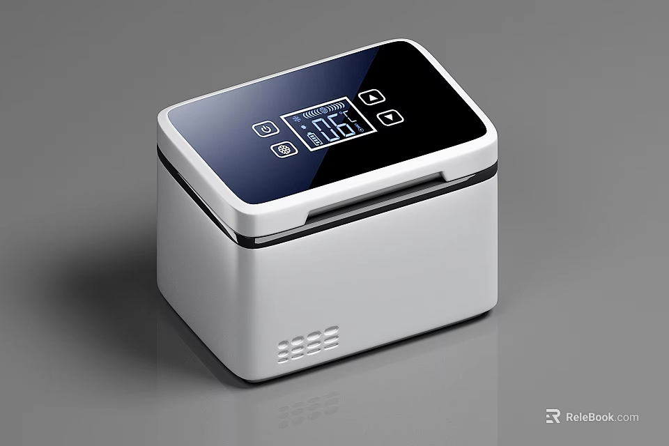 Compact Mini Refrigerator Freezer With Digital Display White Black Design For Home Use 3d model