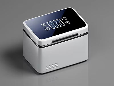 Compact Mini Refrigerator Freezer With Digital Display White Black Design For Home Use 3d model