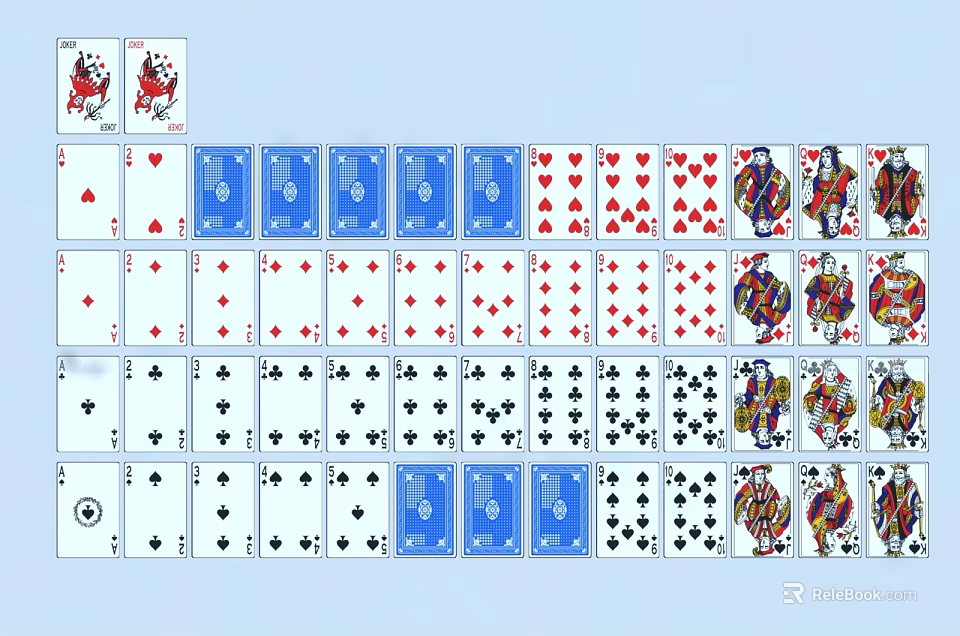 Vibrant Playing Cards Set for Fun Card Games Entertainment with Various Suits and Faces 3d model 