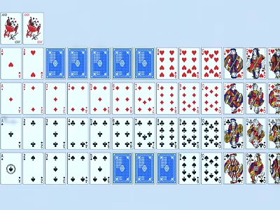 Vibrant Playing Cards Set for Fun Card Games Entertainment with Various Suits and Faces 3d model