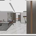 Modern Spacious Open Plan Living And Dining Room With Elegant Marble Decor And Cozy Design